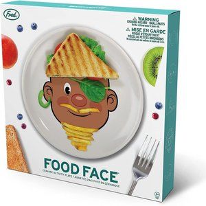 Genuine Fred Mr. Food Face Ceramic Activity / Dinner Plate for Kids NWT